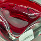 Murano Glas Aschenbecher Rubinrot & Massiv Sommerso Stil