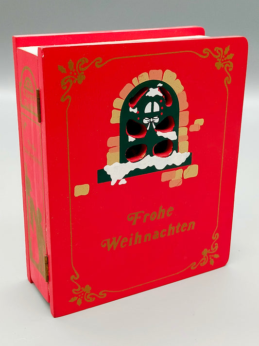 Holz Spieluhr Buch Weihnachtsdekoration mit Spielwerk