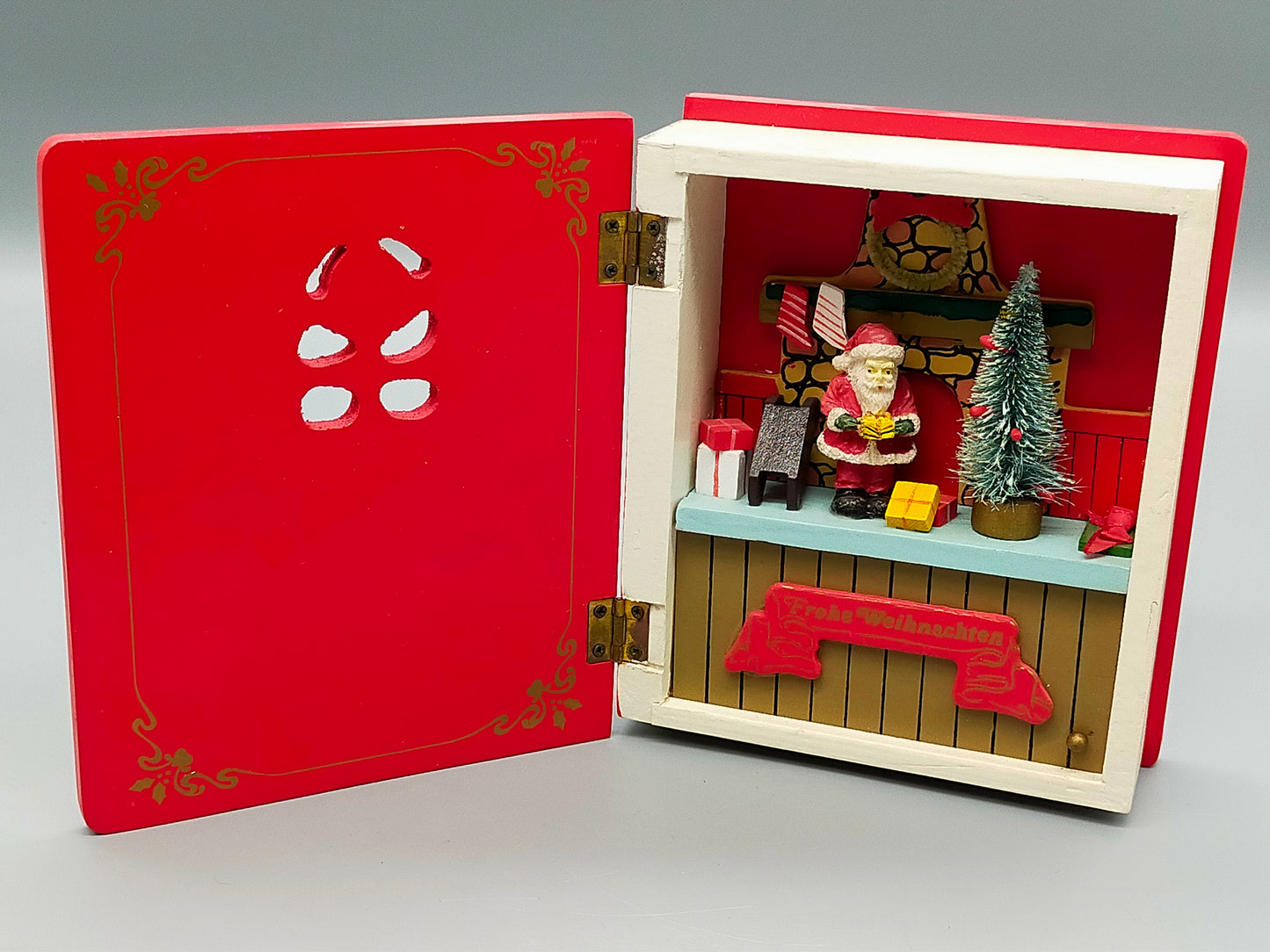 Holz Spieluhr Buch Weihnachtsdekoration mit Spielwerk