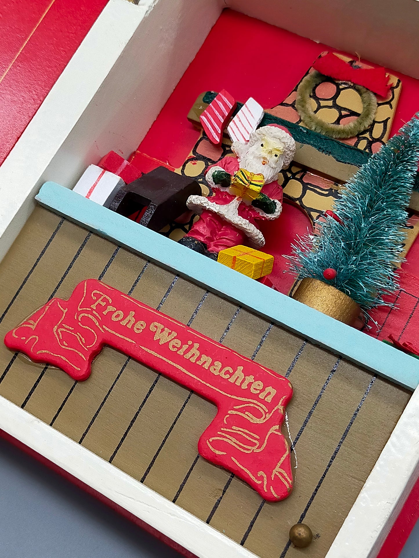 Holz Spieluhr Buch Weihnachtsdekoration mit Spielwerk