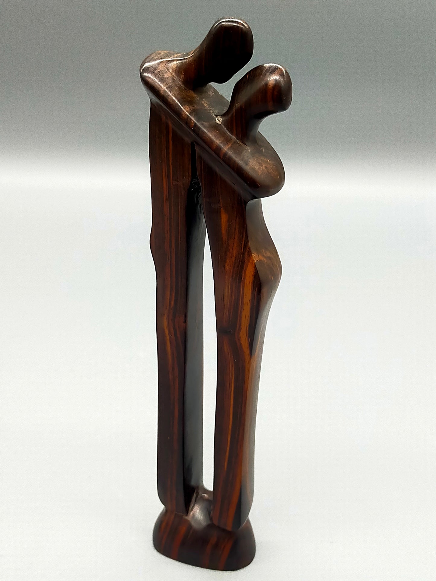Moderne Holz Skulptur Abstrakte Figur Liebespaar Signiert