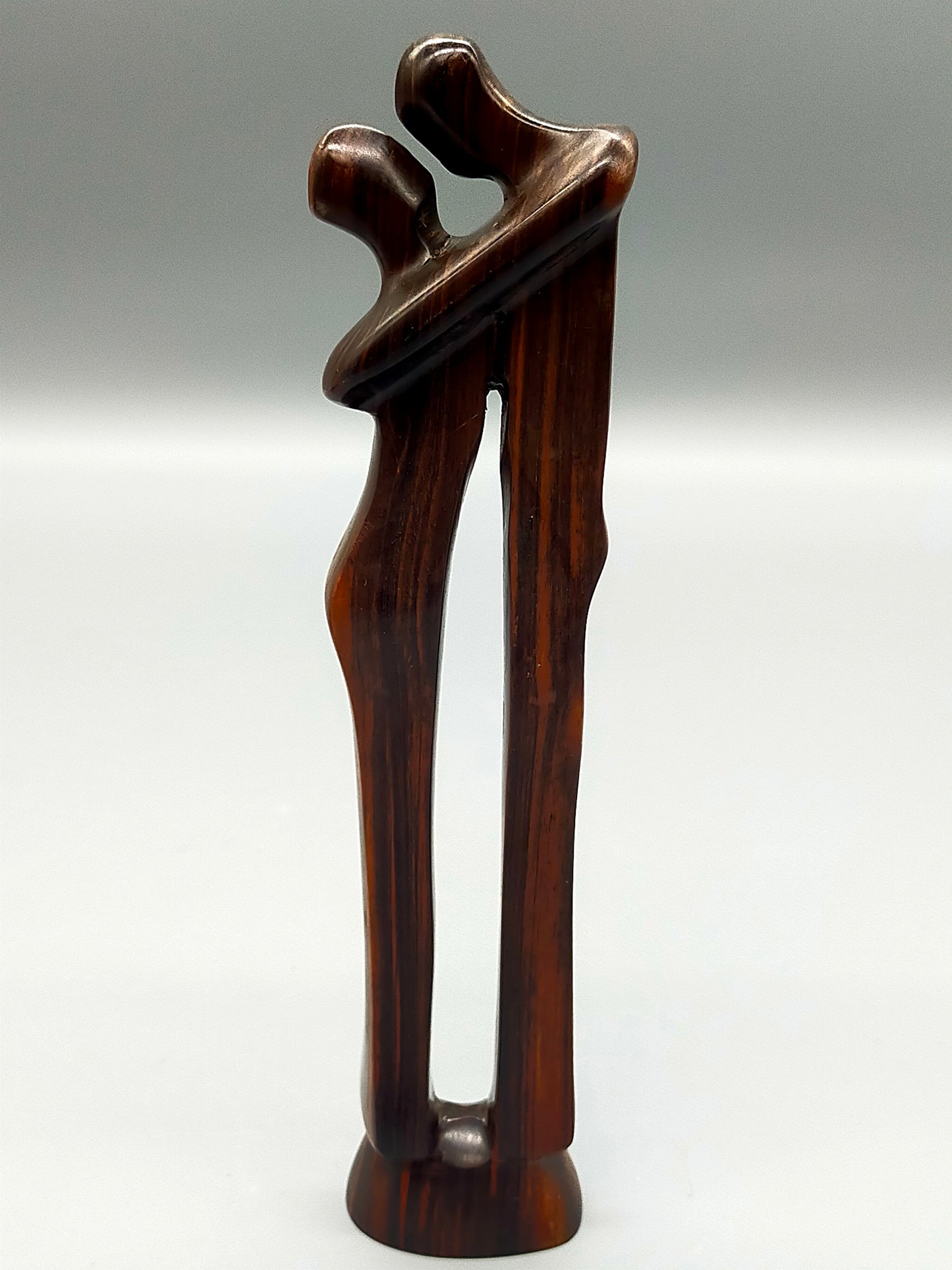 Moderne Holz Skulptur Abstrakte Figur Liebespaar Signiert