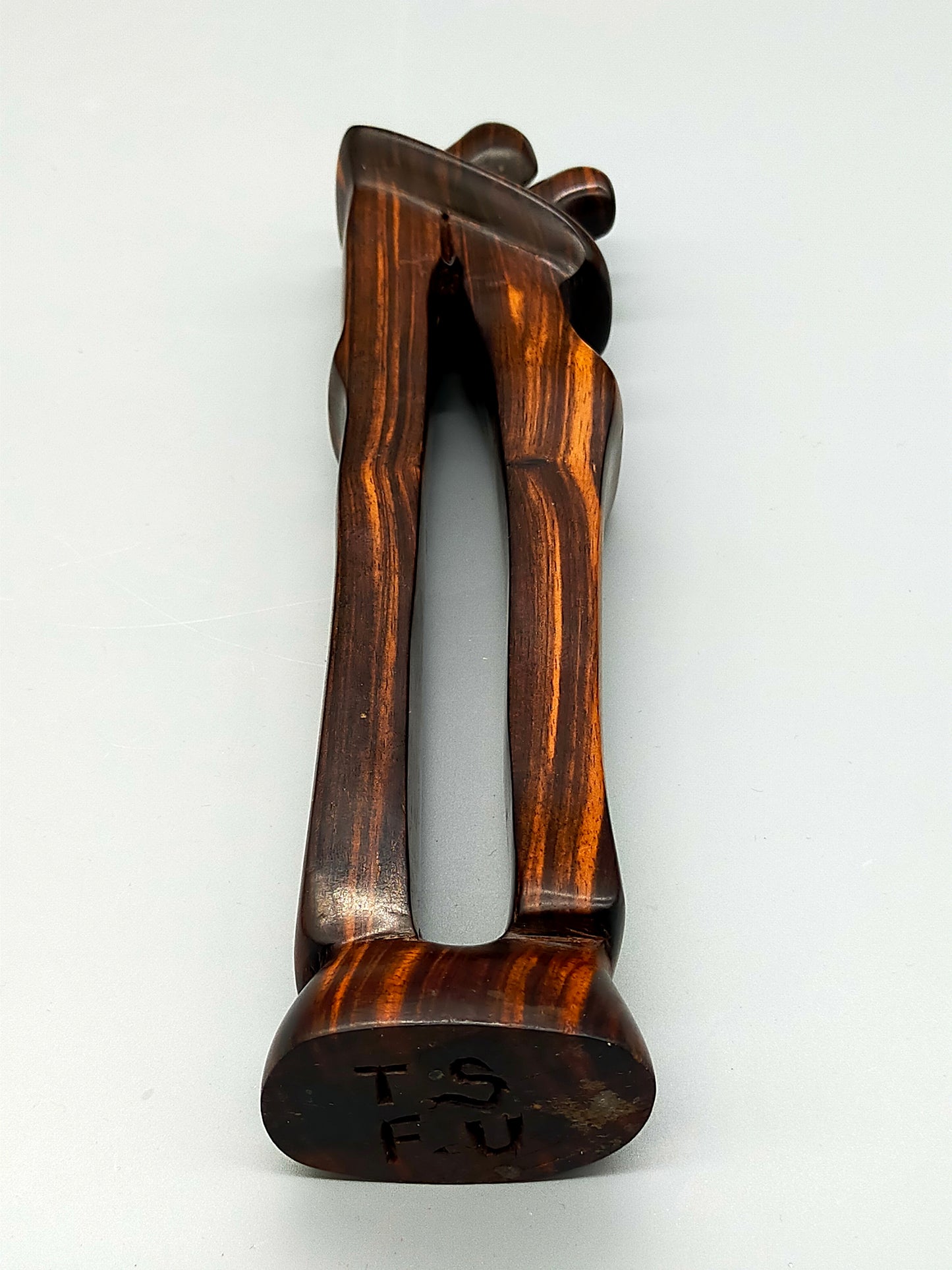 Moderne Holz Skulptur Abstrakte Figur Liebespaar Signiert
