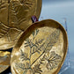 Botanische Messing Schalen Set 6-teilig Handgearbeitet mit Farnmotiv