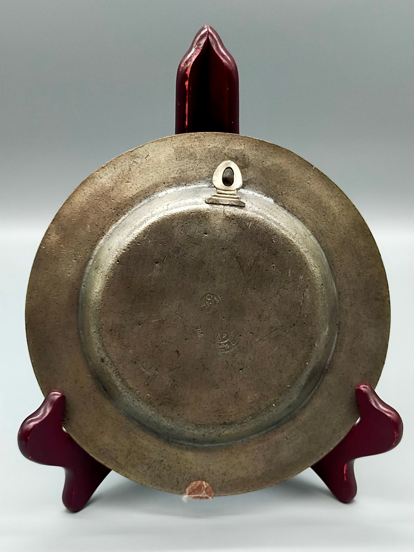 Historischer Zinn Teller 1670 Antiker Wandteller mit Gravur JI