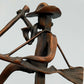 Rustikale Skulptur Don Quijote mit Schale – Kupfer/Bronze Optik