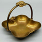 Elegante Art Nouveau Messing Schale mit Tragegriff Blütendekor