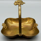 Elegante Art Nouveau Messing Schale mit Tragegriff Blütendekor