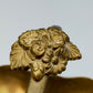 Elegante Art Nouveau Messing Schale mit Tragegriff Blütendekor