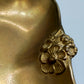 Elegante Art Nouveau Messing Schale mit Tragegriff Blütendekor