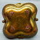 Elegante Art Nouveau Messing Schale mit Tragegriff Blütendekor