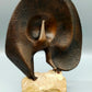 Werner Fenn Bronze Skulptur Radschlagender Pfau auf Steinsockel