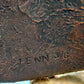 Werner Fenn Bronze Skulptur Radschlagender Pfau auf Steinsockel