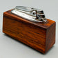 Vintage Ronson Tischfeuerzeug Edles Holz & Chrome Design