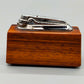 Vintage Ronson Tischfeuerzeug Edles Holz & Chrome Design