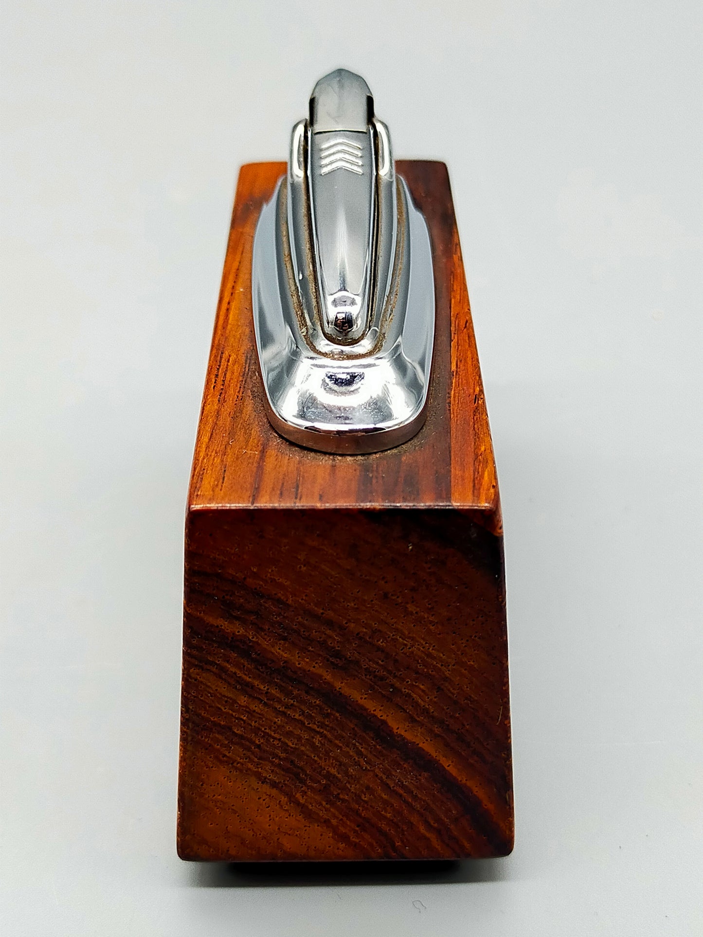 Vintage Ronson Tischfeuerzeug Edles Holz & Chrome Design