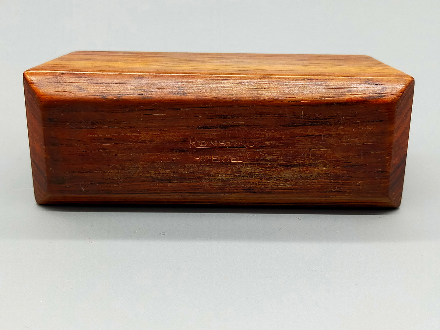 Vintage Ronson Tischfeuerzeug Edles Holz & Chrome Design