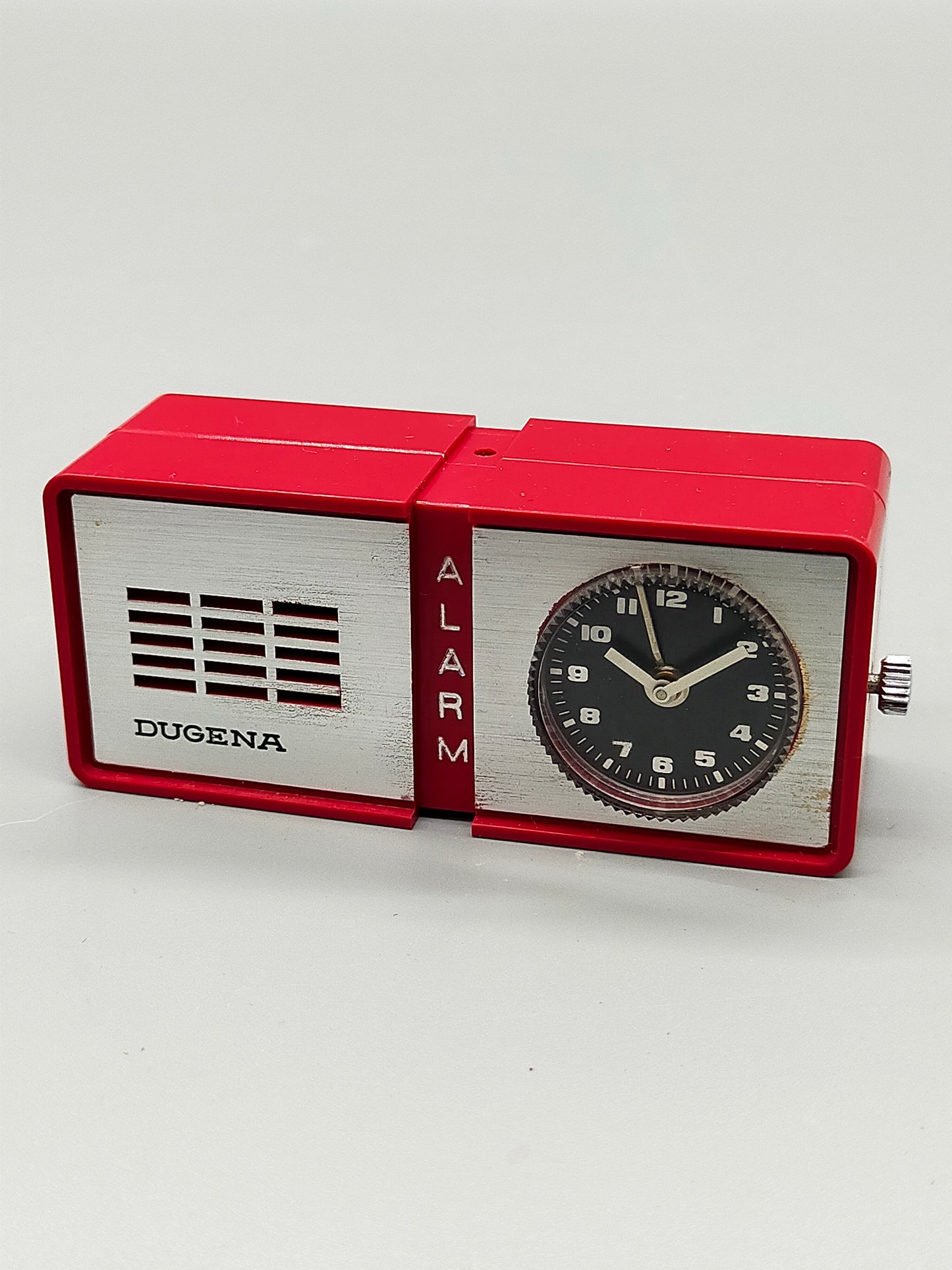 Vintage Dugena Tisch Reise Wecker – Rotes Retro Design