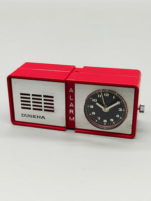 Vintage Dugena Tisch Reise Wecker – Rotes Retro Design