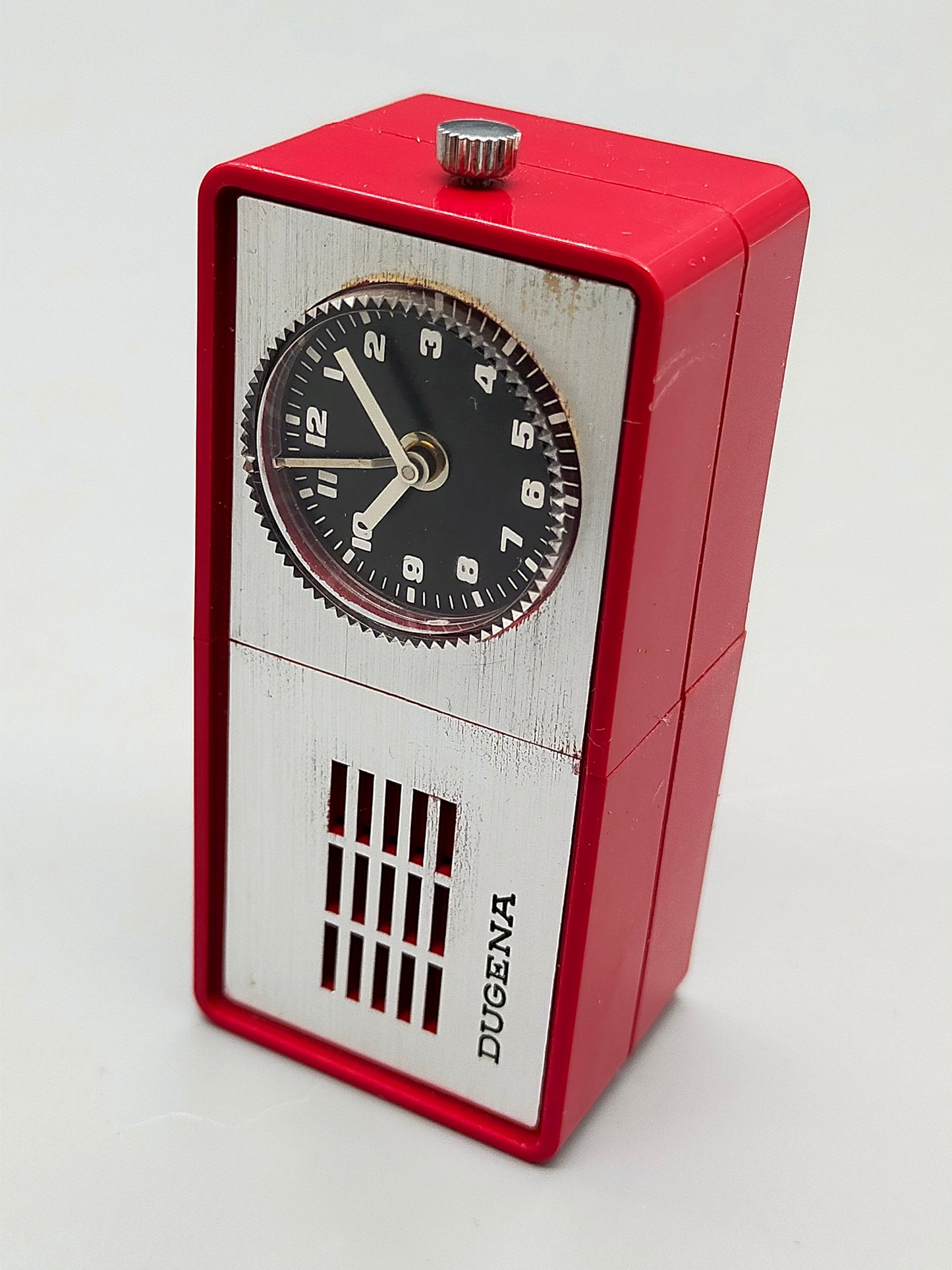 Vintage Dugena Tisch Reise Wecker – Rotes Retro Design