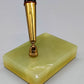 Stilvoller Vintage Schreibtisch Stifthalter aus Onyx Marmor und Messing