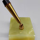 Stilvoller Vintage Schreibtisch Stifthalter aus Onyx Marmor und Messing