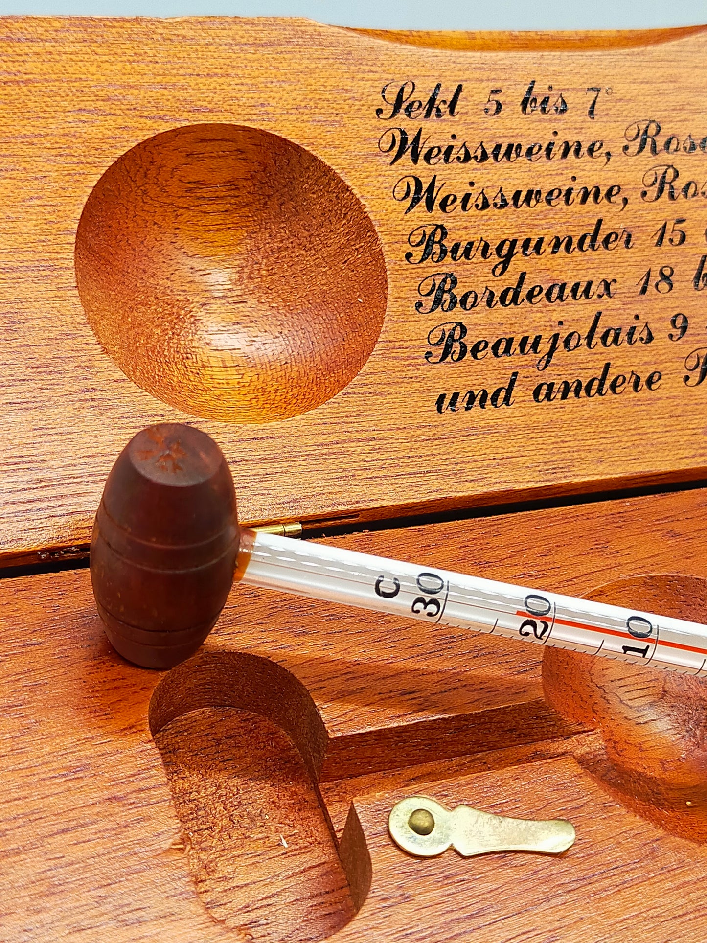 Vintage Weinthermometer aus Holz Stilvolles Wein Zubehör