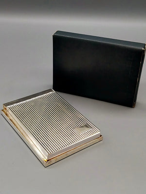 Edler Vintage Notizblockhalter Versilbertes Rillendesign mit Box