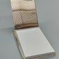 Edler Vintage Notizblockhalter Versilbertes Rillendesign mit Box