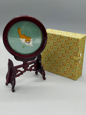 Chinesische Seidenstickerei Doppelseitige Kunst mit Katze