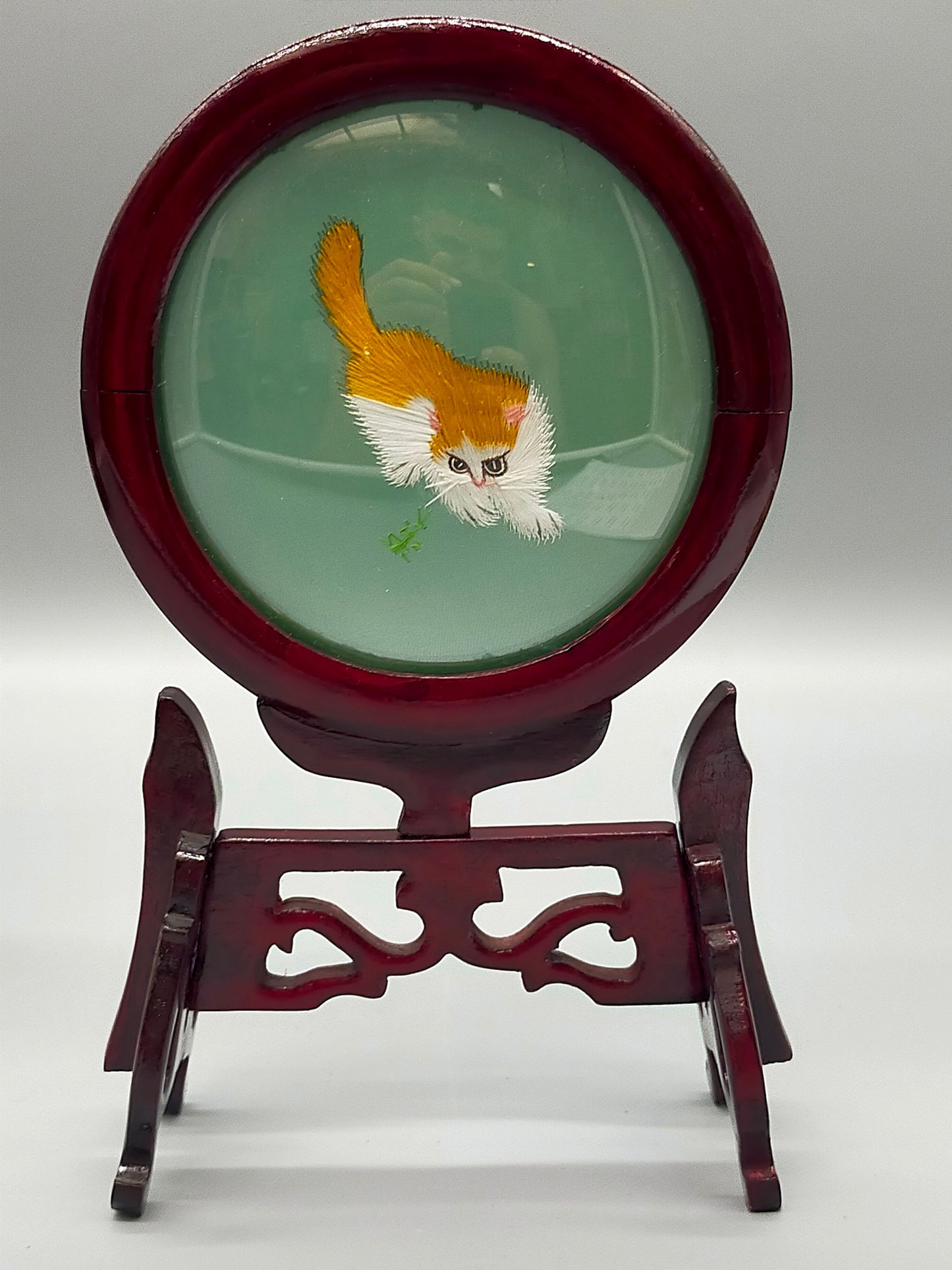 Chinesische Seidenstickerei Doppelseitige Kunst mit Katze