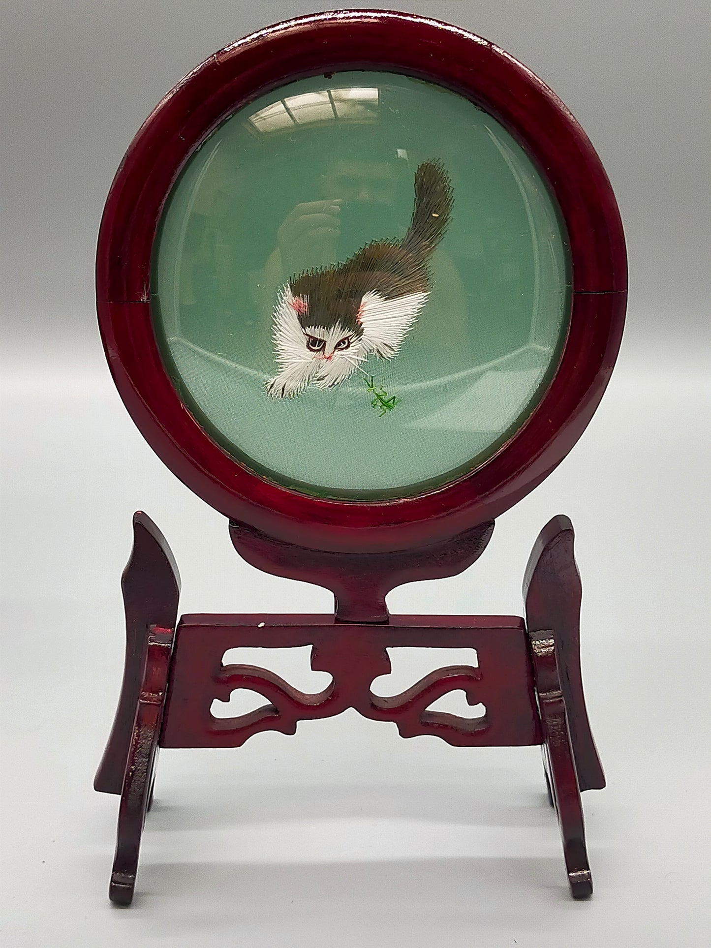 Chinesische Seidenstickerei Doppelseitige Kunst mit Katze
