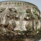 Antike asiatische Silber Schale mit Relief Prunkvolle Handarbeit