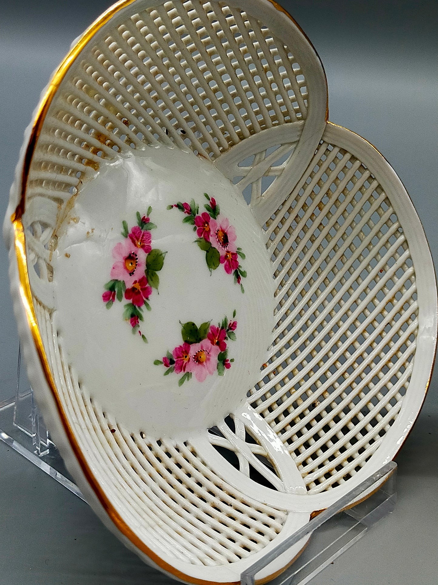 Klausenburg Porzellan Körbchen Set Durchbruchmuster mit Blumendekor