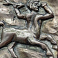 Drei kunstvolle Messingreliefs auf Holz Sternzeichen Sternbilder