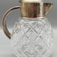 Antiker Kristall Glaskrug mit versilbertem Klappdeckel Vintage Karaffe