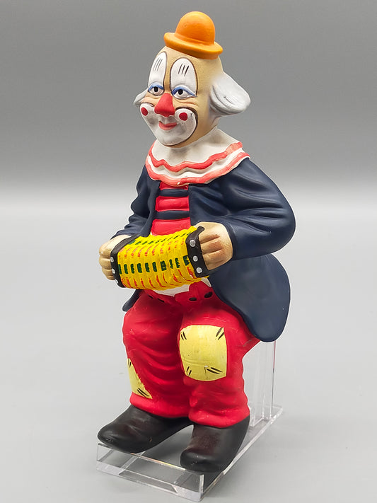 Vintage Clown Spardose mit Akkordeon – Dekorative Porzellan Figur