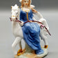 Edle PMI Porzellan Figur – Elegante Reiterin auf weißem Pferd