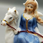 Edle PMI Porzellan Figur – Elegante Reiterin auf weißem Pferd