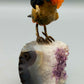 Edle Edelstein Vogelfigur auf Amethystdruse – Handgearbeitete Kunst aus Rio