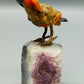 Edle Edelstein Vogelfigur auf Amethystdruse – Handgearbeitete Kunst aus Rio