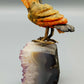 Edle Edelstein Vogelfigur auf Amethystdruse – Handgearbeitete Kunst aus Rio
