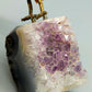 Edle Edelstein Vogelfigur auf Amethystdruse – Handgearbeitete Kunst aus Rio