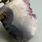 Edle Edelstein Vogelfigur auf Amethystdruse – Handgearbeitete Kunst aus Rio