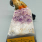 Edle Edelstein Vogelfigur auf Amethystdruse – Handgearbeitete Kunst aus Rio