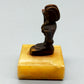 Ägyptische Pharaonin Figur Miniatur Bronze Skulptur auf Onyx Sockel