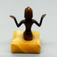 Ägyptische Pharaonin Figur Miniatur Bronze Skulptur auf Onyx Sockel