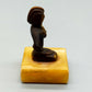 Ägyptische Pharaonin Figur Miniatur Bronze Skulptur auf Onyx Sockel