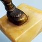 Ägyptische Pharaonin Figur Miniatur Bronze Skulptur auf Onyx Sockel