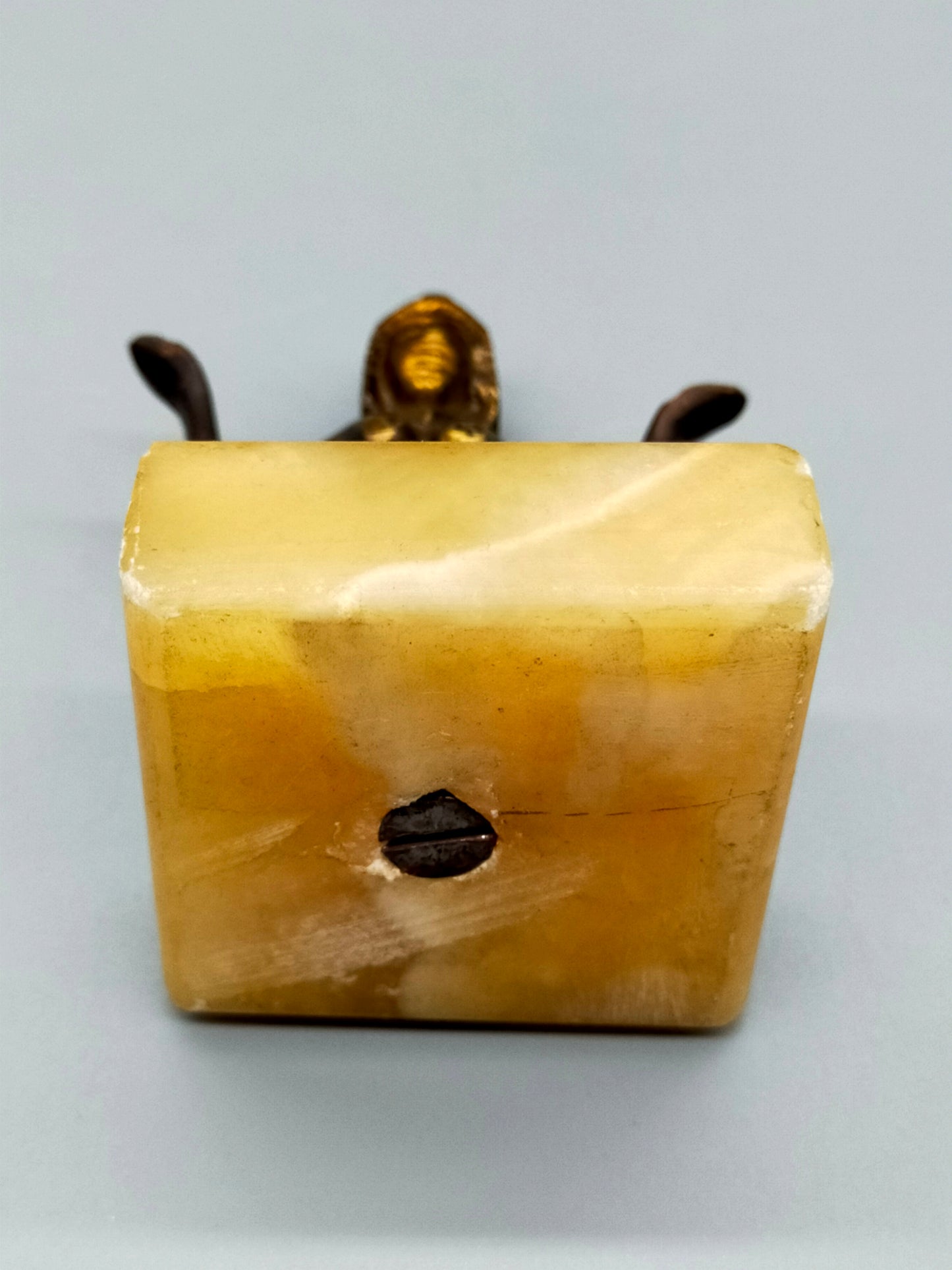 Ägyptische Pharaonin Figur Miniatur Bronze Skulptur auf Onyx Sockel
